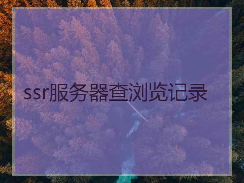 ssr服务器查浏览记录 ssr服务器查浏览记录