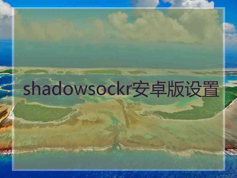 shadowsockr安卓版设置