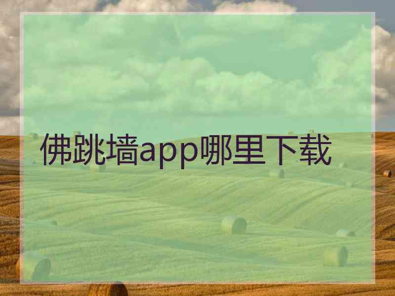 佛跳墙app哪里下载