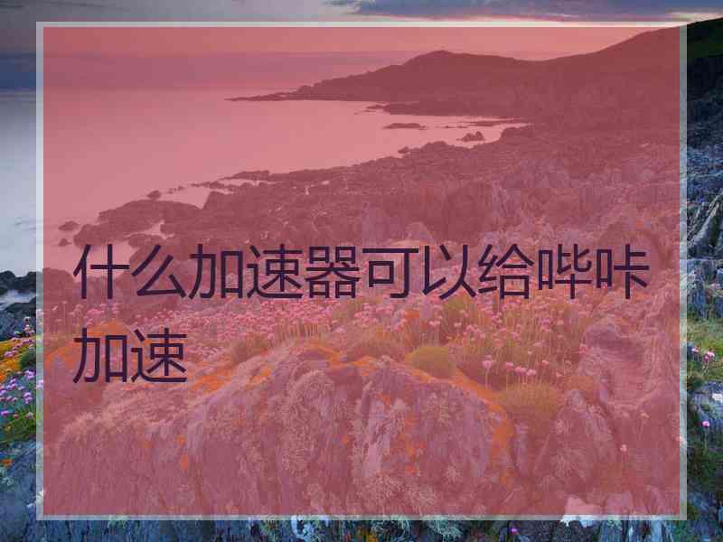 什么加速器可以给哔咔加速