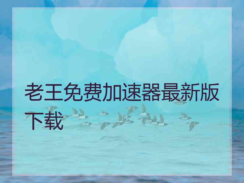 老王免费加速器最新版下载