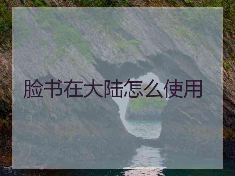 脸书在大陆怎么使用