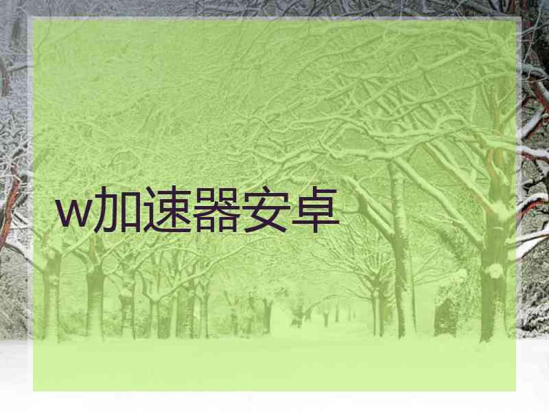 w加速器安卓