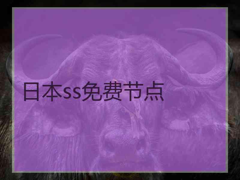 日本ss免费节点
