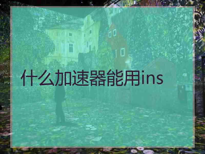 什么加速器能用ins