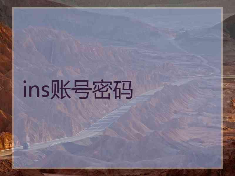 ins账号密码