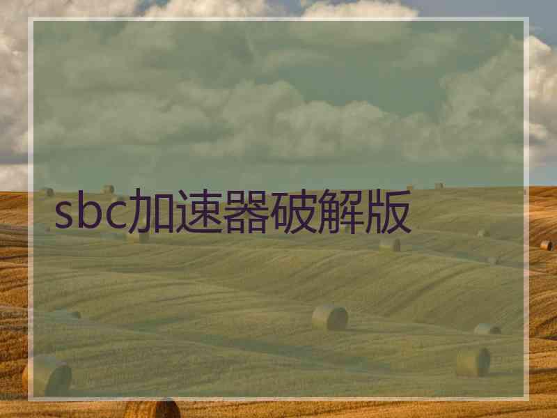 sbc加速器破解版