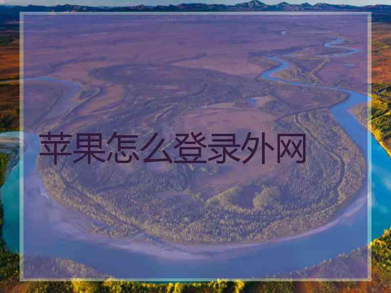 苹果怎么登录外网
