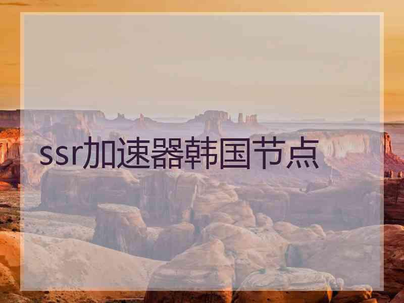 ssr加速器韩国节点