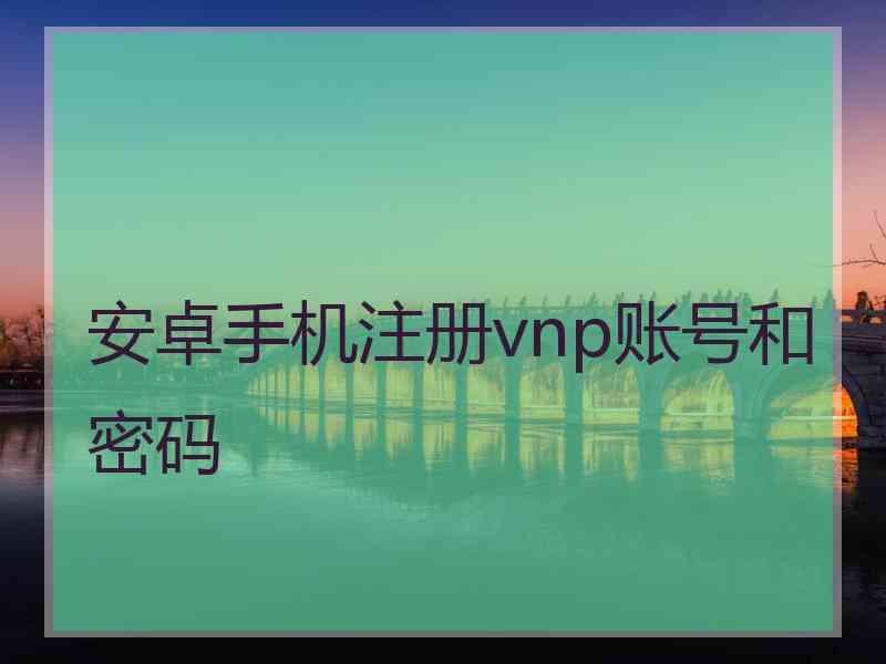 安卓手机注册vnp账号和密码