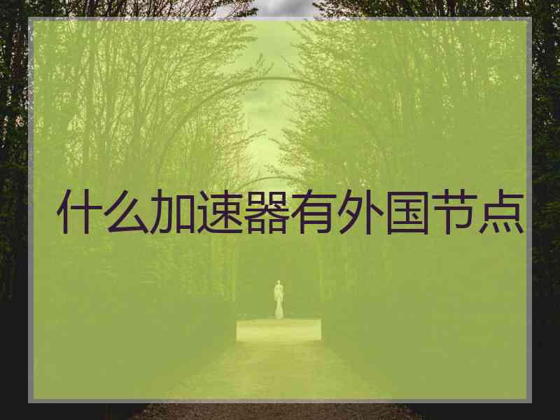 什么加速器有外国节点