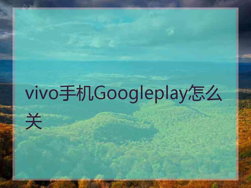 vivo手机Googleplay怎么关