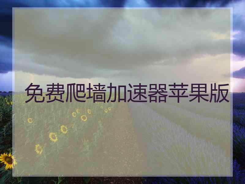 免费爬墙加速器苹果版