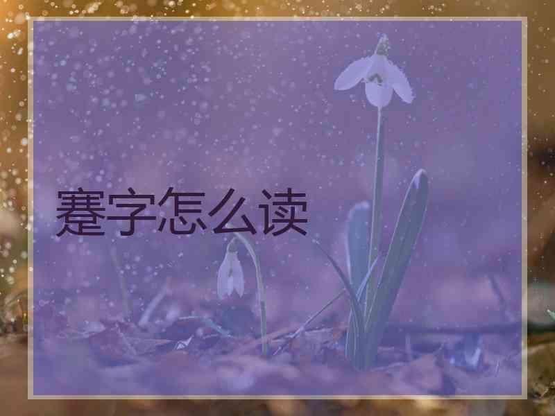 蹇字怎么读