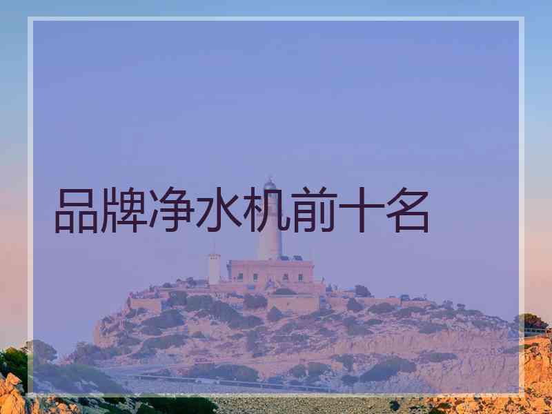 品牌净水机前十名