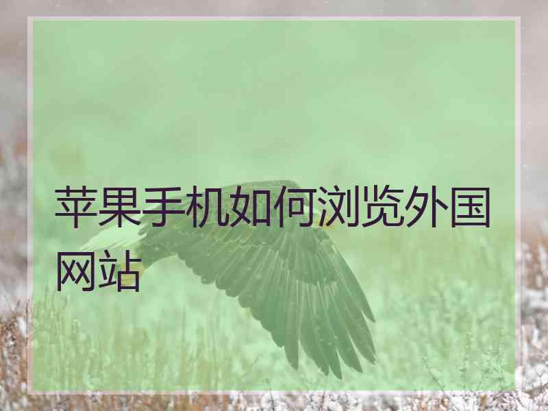 苹果手机如何浏览外国网站