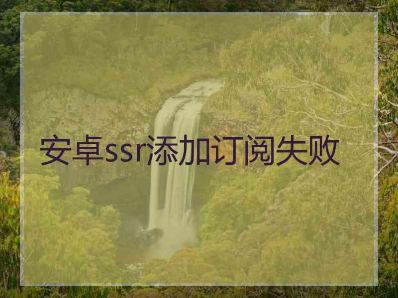 安卓ssr添加订阅失败