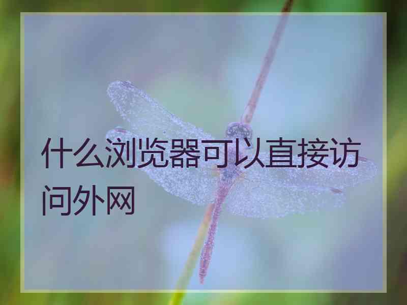 什么浏览器可以直接访问外网