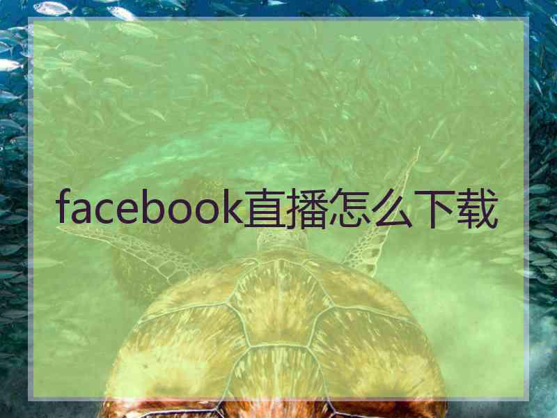 facebook直播怎么下载