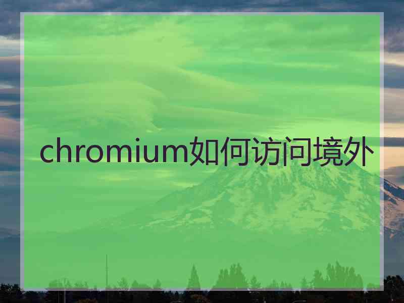 chromium如何访问境外