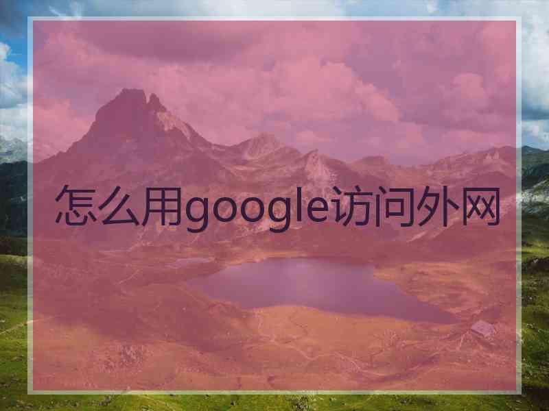 怎么用google访问外网