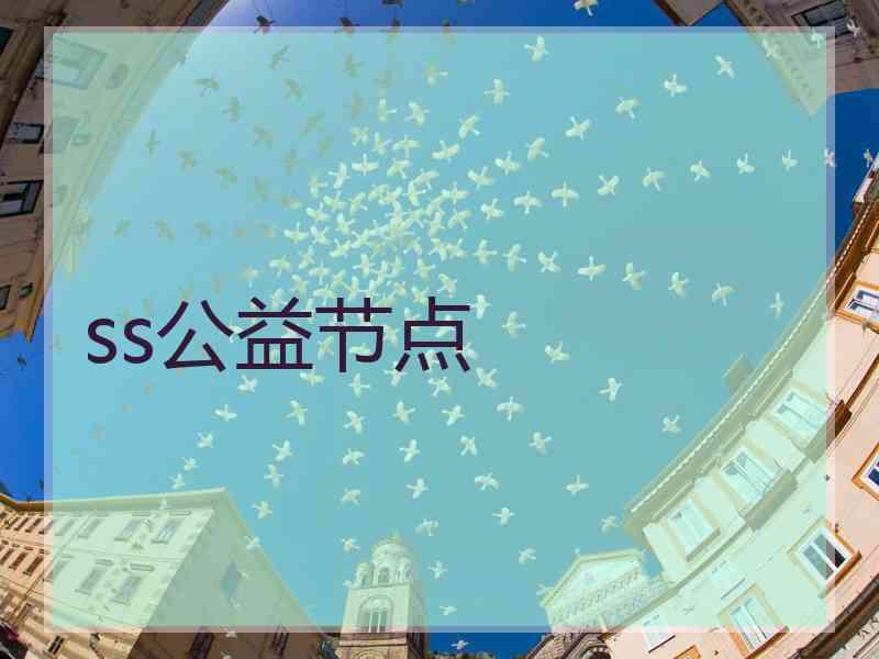 ss公益节点