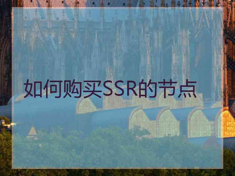 如何购买SSR的节点