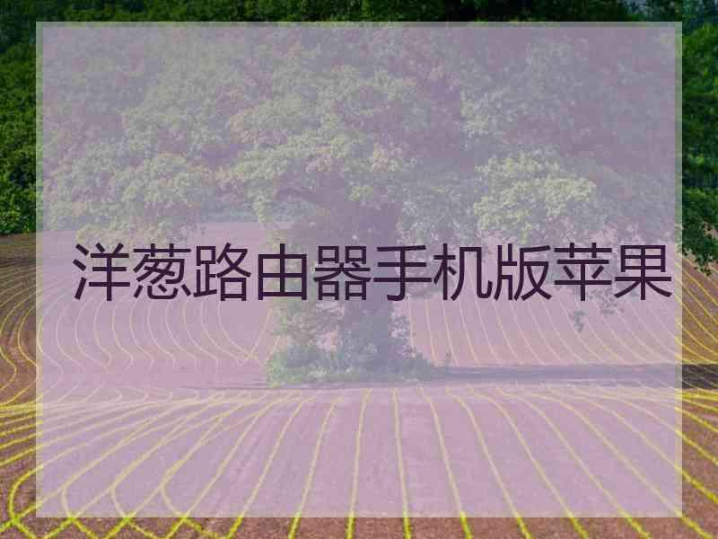 洋葱路由器手机版苹果