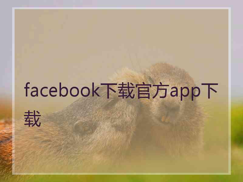 facebook下载官方app下载